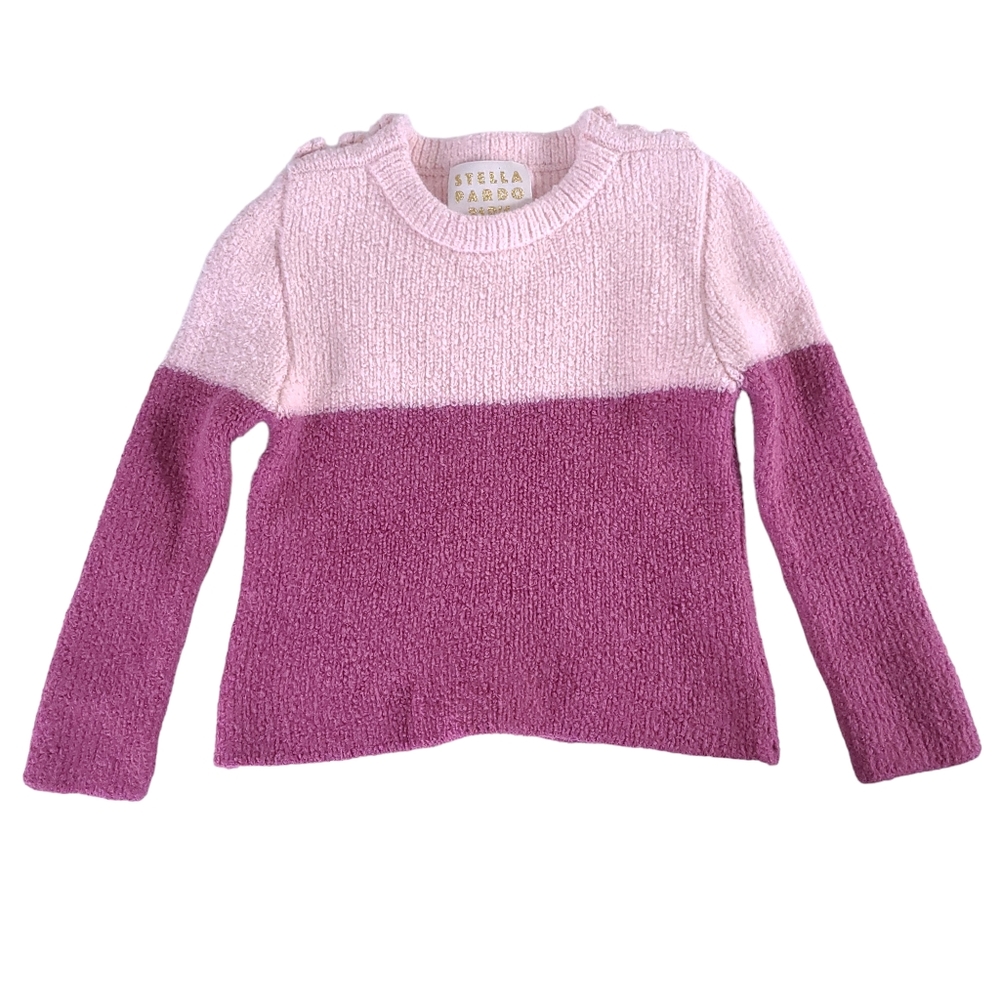 Stella Pardo Two Toned Wool Flower Sweater XS